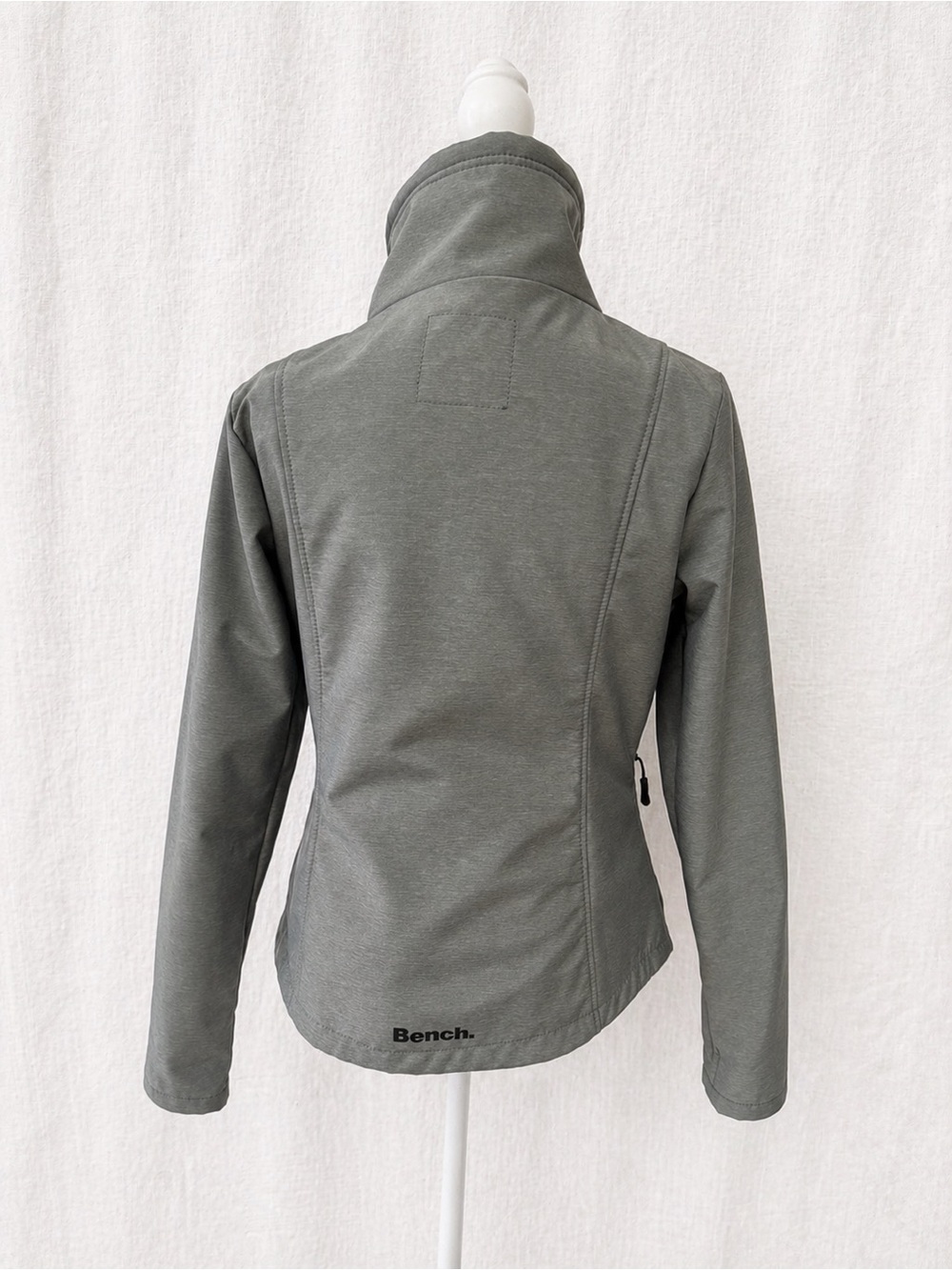 Bench Women's Gray Jacket with Black Zipper and Logo - Picture 2 of 2